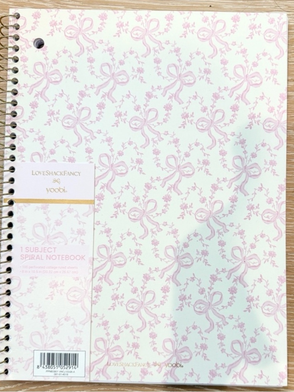 LoveShackFancy x Target Pink Bow Spiral Notebook
